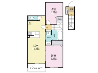 エルグランドパティオ壱番館【2階】の間取り