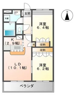 エスポアハイツ【208号室】の間取り