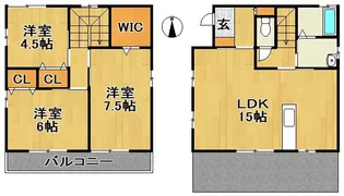 福岡県久留米市東合川町【一戸建】の間取り