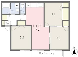 2LDKの間取り画像