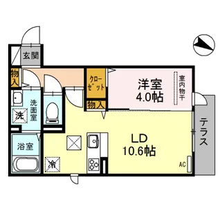 D-room麦野 参番館【1階】の間取り
