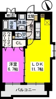 ベスタ櫛原【2階】の間取り