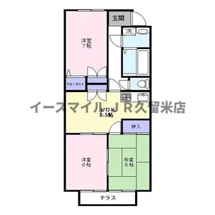 ブルウジュⅠ【203号室】の間取り