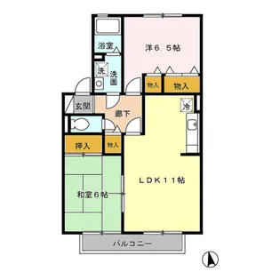 ラ・マーシャ A棟【103号号室】の間取り