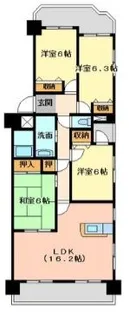 エヴァ諏訪野【6階】の間取り