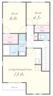 リベルテⅠ【201号号室】の間取り