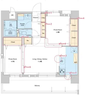 ネストピア博多グランドステージ【4階】の間取り