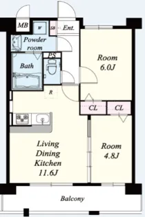 レフィナード博多【2階】の間取り