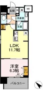 ウィスタリア レジデンス 博多【1001●号室】の間取り