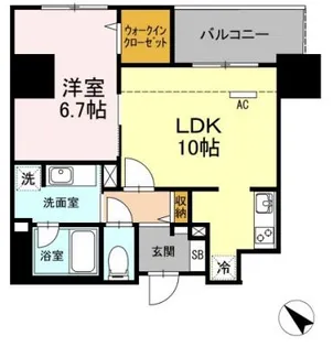 ウィスタリア レジデンス 博多【9階】の間取り