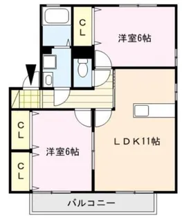 ラヴィーンコート【2階】の間取り