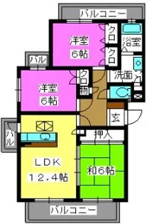 ルミエール合川【4階】の間取り