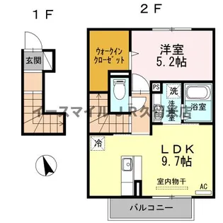 サンライズ御井Ⅱ【206号号室】の間取り