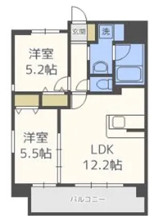 ホワイトアゲート博多【4階】の間取り