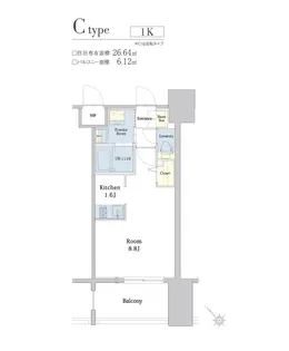 エンクレスト博多駅南SHARE【11階】の間取り