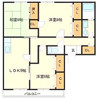 サンビレッジ久留米【2階】の間取り