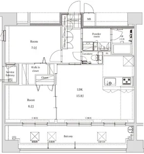 エンクレスト博多EAST PARK【11階】の間取り