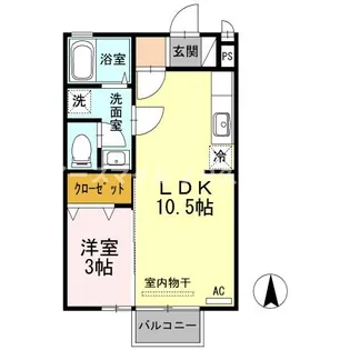 セジュールモナリエ【203号室】の間取り