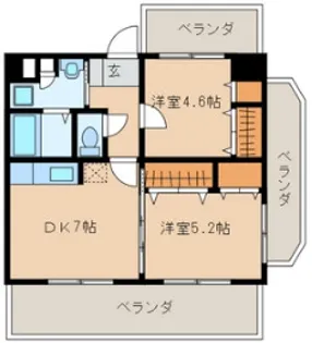 パークフラッツ博多吉塚【7階】の間取り