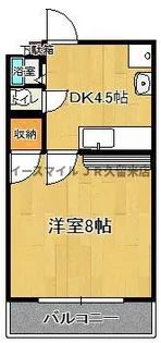 1DKの間取り画像