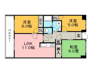 本多ハイツ長門石【2階】の間取り