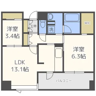 エンクレスト博多PREMIER(プレミア)【1312●号室】の間取り