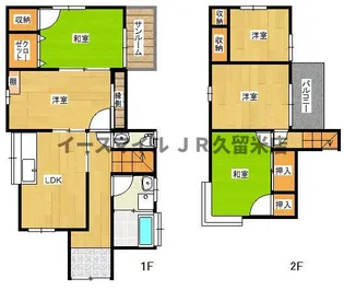 福岡県久留米市合川町【一戸建】の間取り