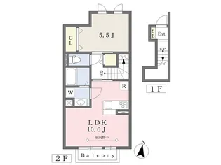 プルミエ【202号室号室】の間取り