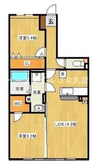 ムーンコート梅満【402号号室】の間取り