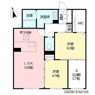 ベレオ合川【3階】の間取り