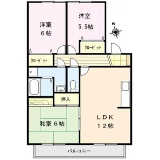 グリーンタウン津留崎【212号号室】の間取り