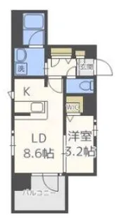 ネストピア県庁口駅前【8階】の間取り