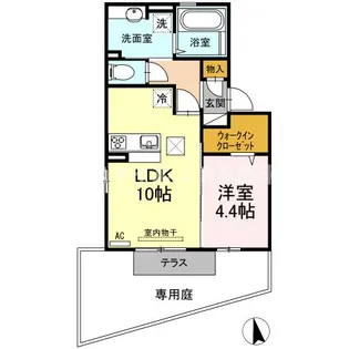 プロシア A棟【102号号室】の間取り