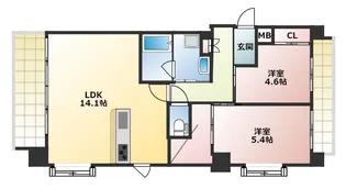ラ・フルール博多駅南【2階】の間取り