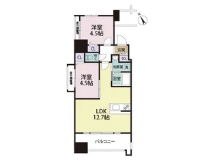 2LDKの間取り画像