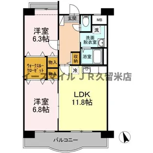 サンモール梅満【6階】の間取り