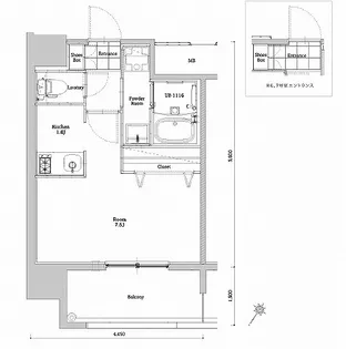 エンクレストベイ天神東Ⅲ【13階】の間取り