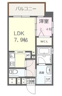 ヴィラージュ県庁前参番館【2階】の間取り