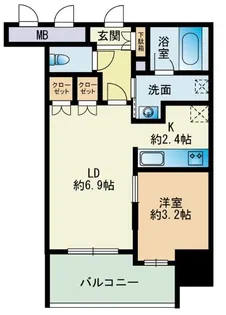 RJRプレシア博多【4階】の間取り