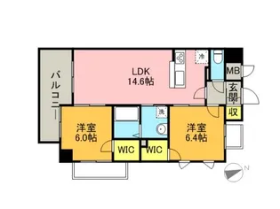 Raffina大濠【2階】の間取り