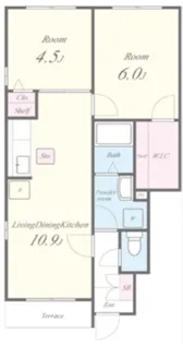 リベルテⅠ【106号室】の間取り