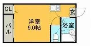 サンリバー天神南【2階】の間取り