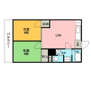 ニューいわきビル【6階】の間取り