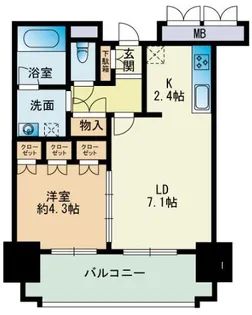 RJRプレシア博多駅前【5階】の間取り