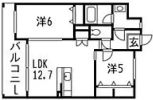 モンレーヴ比恵【5階】の間取り