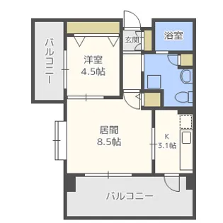 リアンシエルブルー東比恵【6階】の間取り