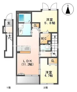 アジャートK【2階】の間取り