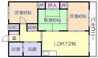 ライブタウン津福B棟【3階】の間取り