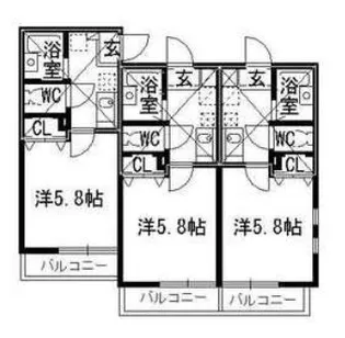 リブレア美野島B棟【2階】の間取り