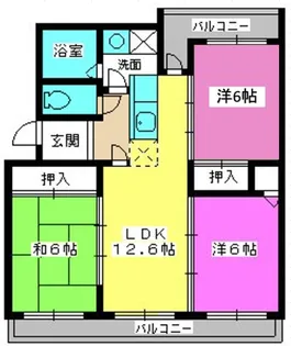 カームヒルズ板付【4階】の間取り